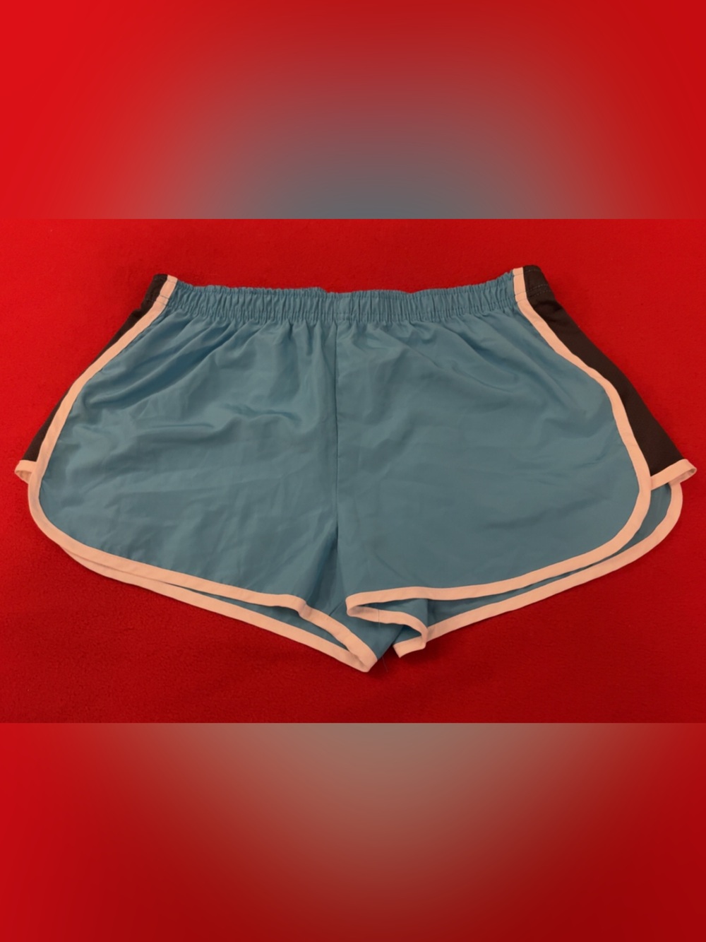 Sporto Sky Blue Athletic Shorts with White Trim and Black Side Panels